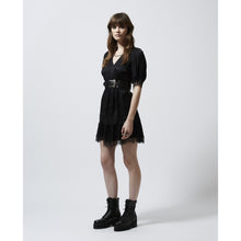 Jacquard Short-Sleeve Rock-Style Dress | Women | Black