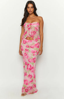 Jacqulin Floral Print Maxi Skirt | Pink