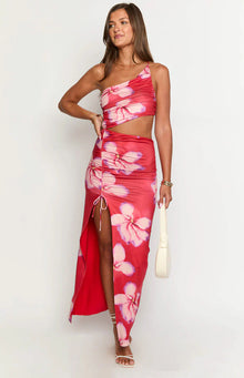 Jaden Crimson Paradise Maxi Dress | Red