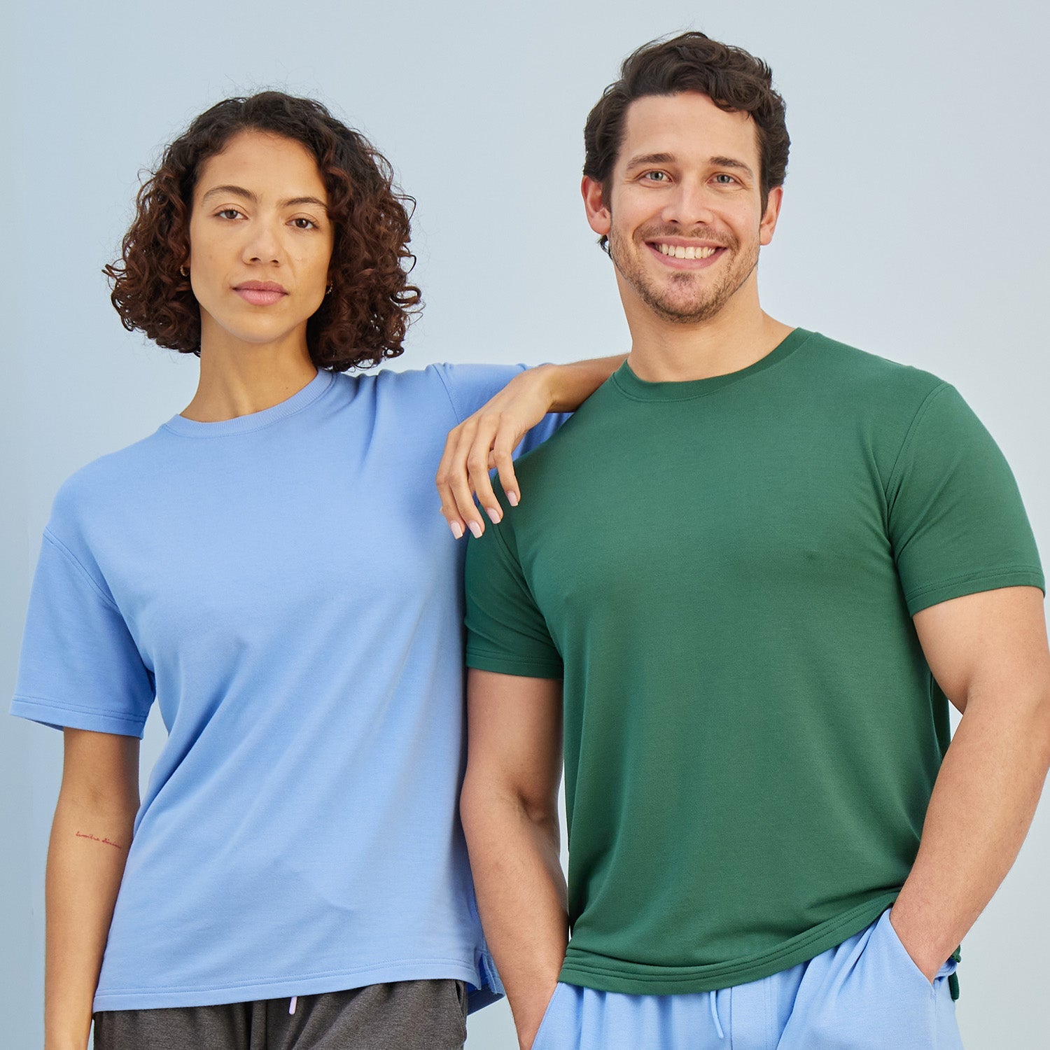 Modal French Terry Lounge Tee | Glacier