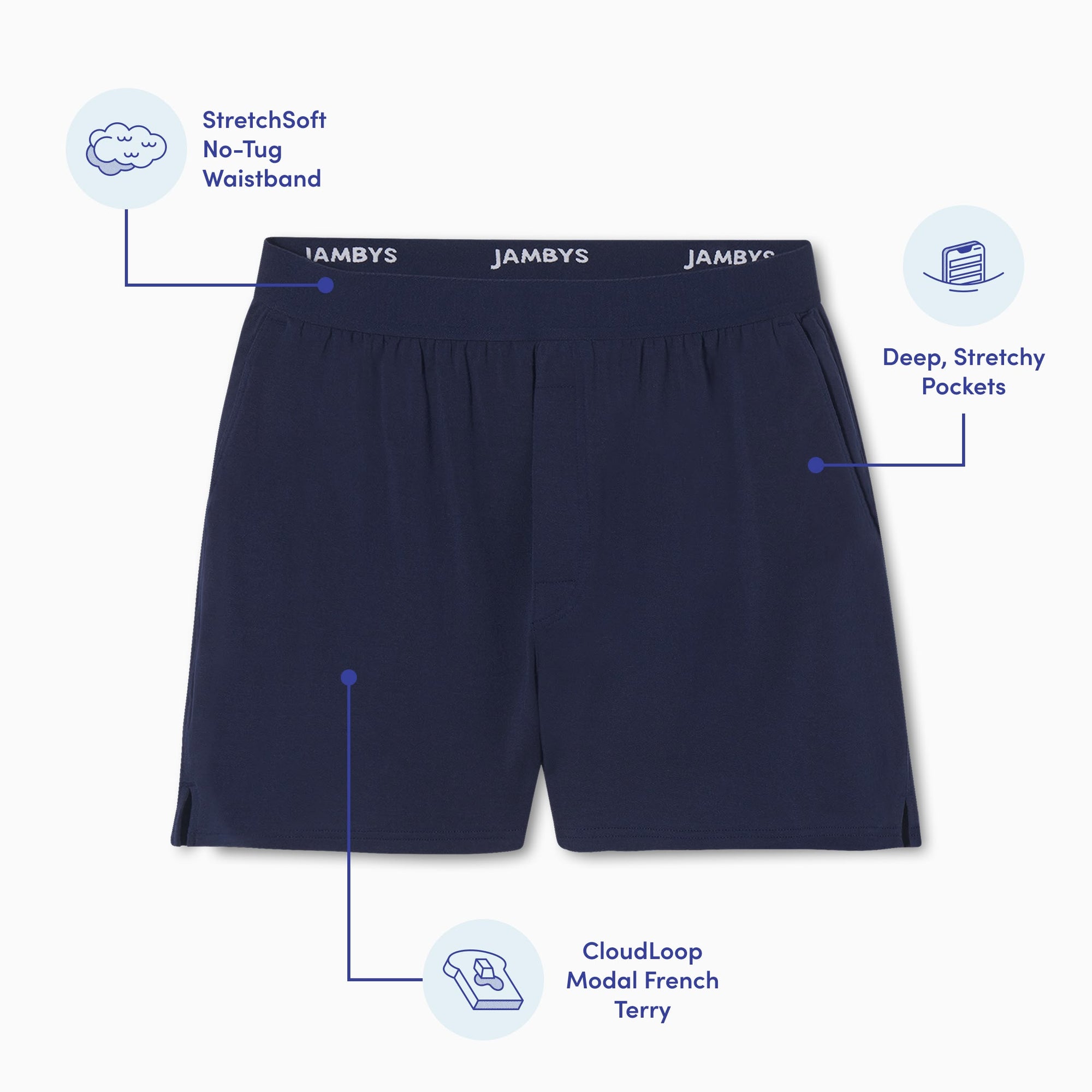 Modal French Terry House Shorts | Navy