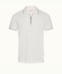 Jarrett Classic Fit Contrast Tipping Zip Placket Polo Shirt | Cloud