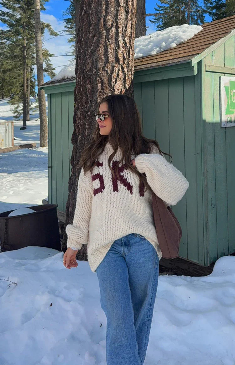 Jasmine Ski Jacquard Chunky Knit Sweater | Cream
