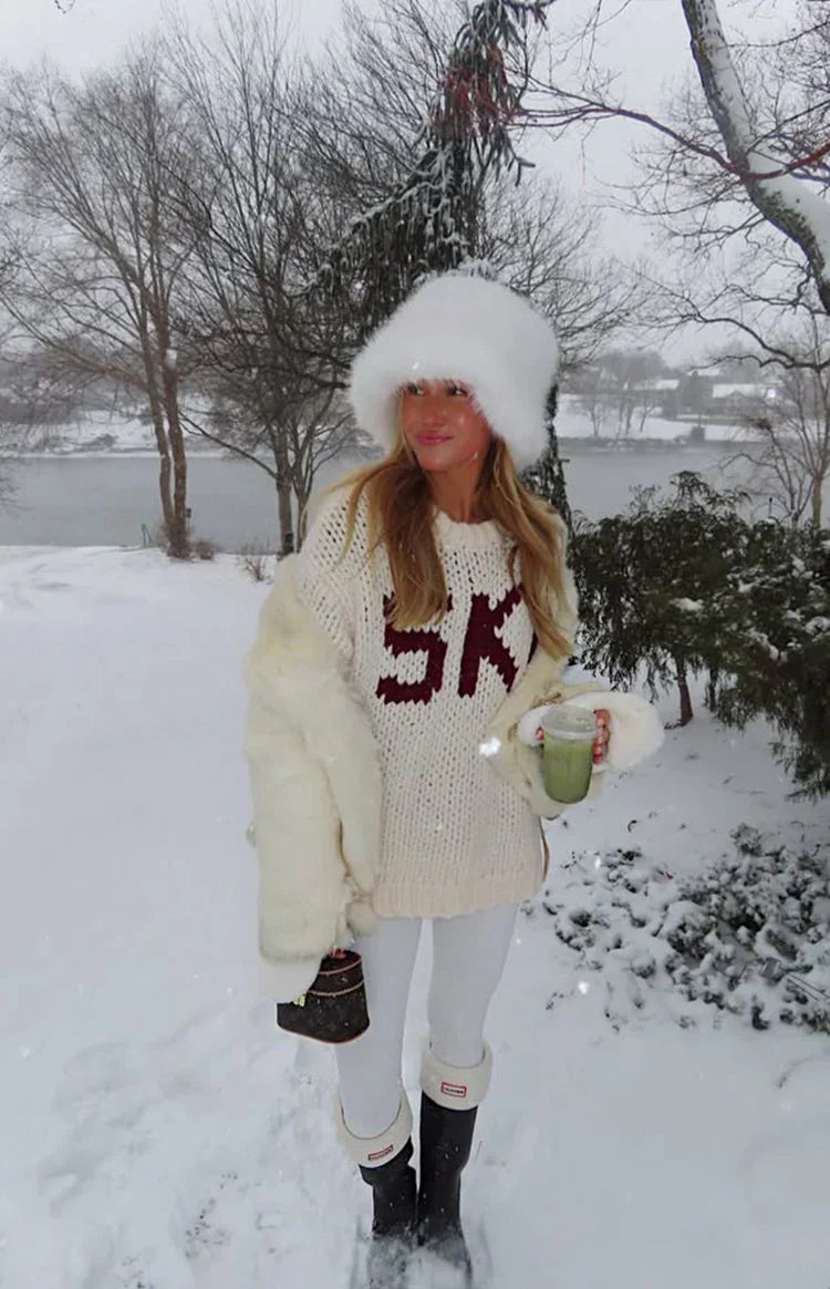 Jasmine Ski Jacquard Chunky Knit Sweater | Cream