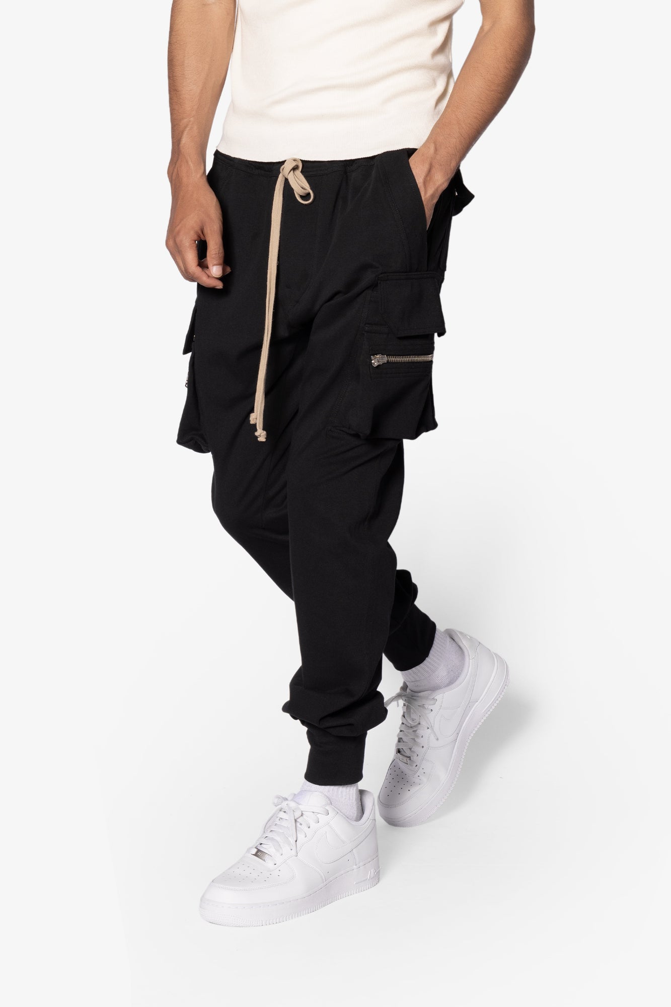 Jersey Cargo Pocket Sweatpants | Black
