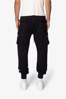 Jersey Cargo Pocket Sweatpants | Black