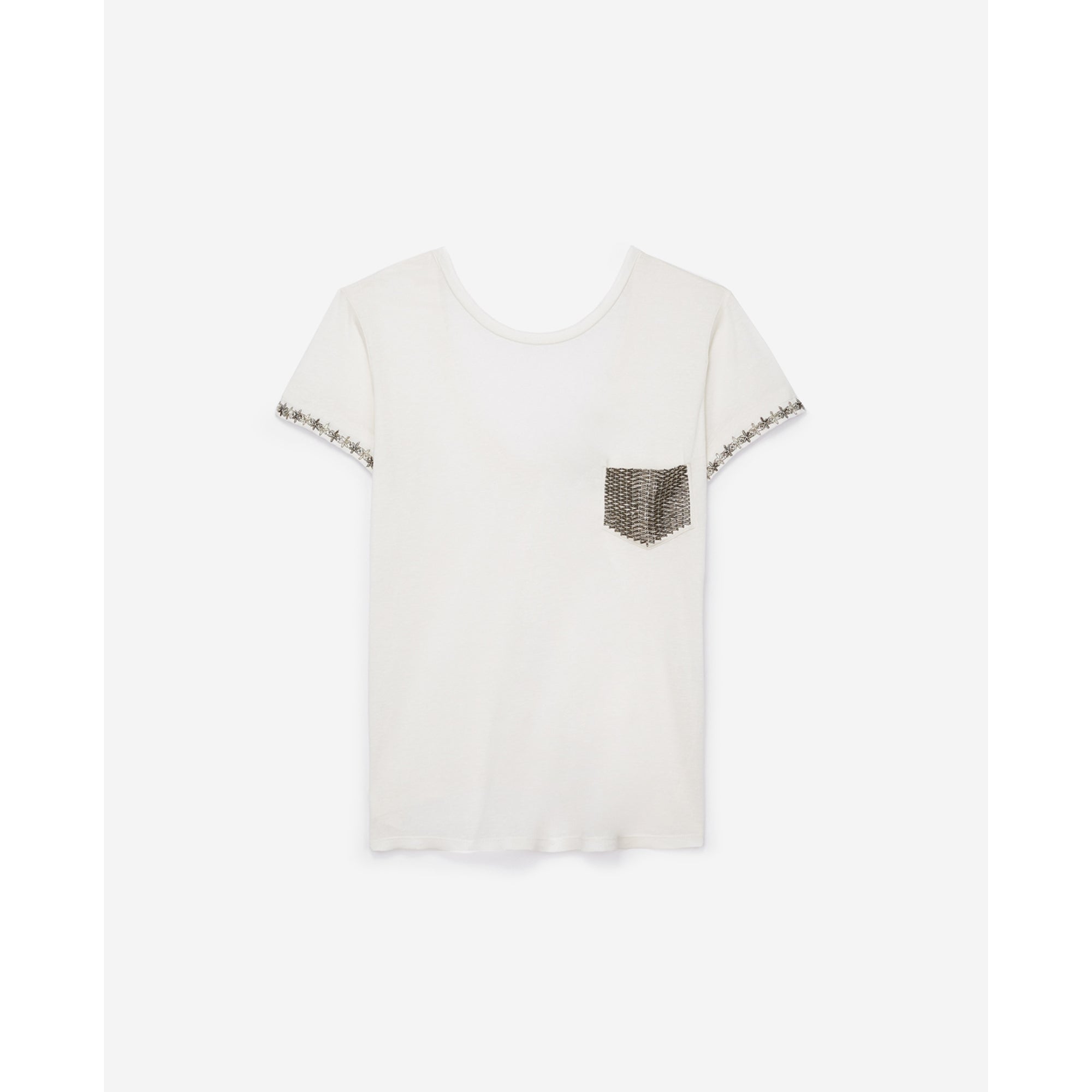 Jewel Embroidery T-Shirt | Women | Ecru