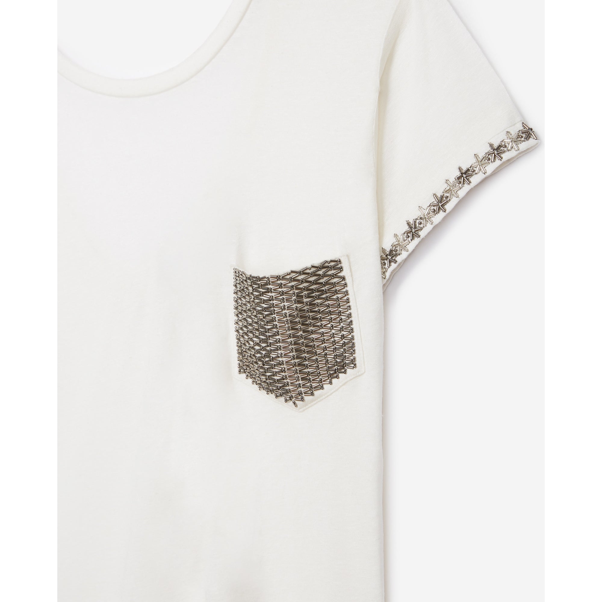 Jewel Embroidery T-Shirt | Women | Ecru