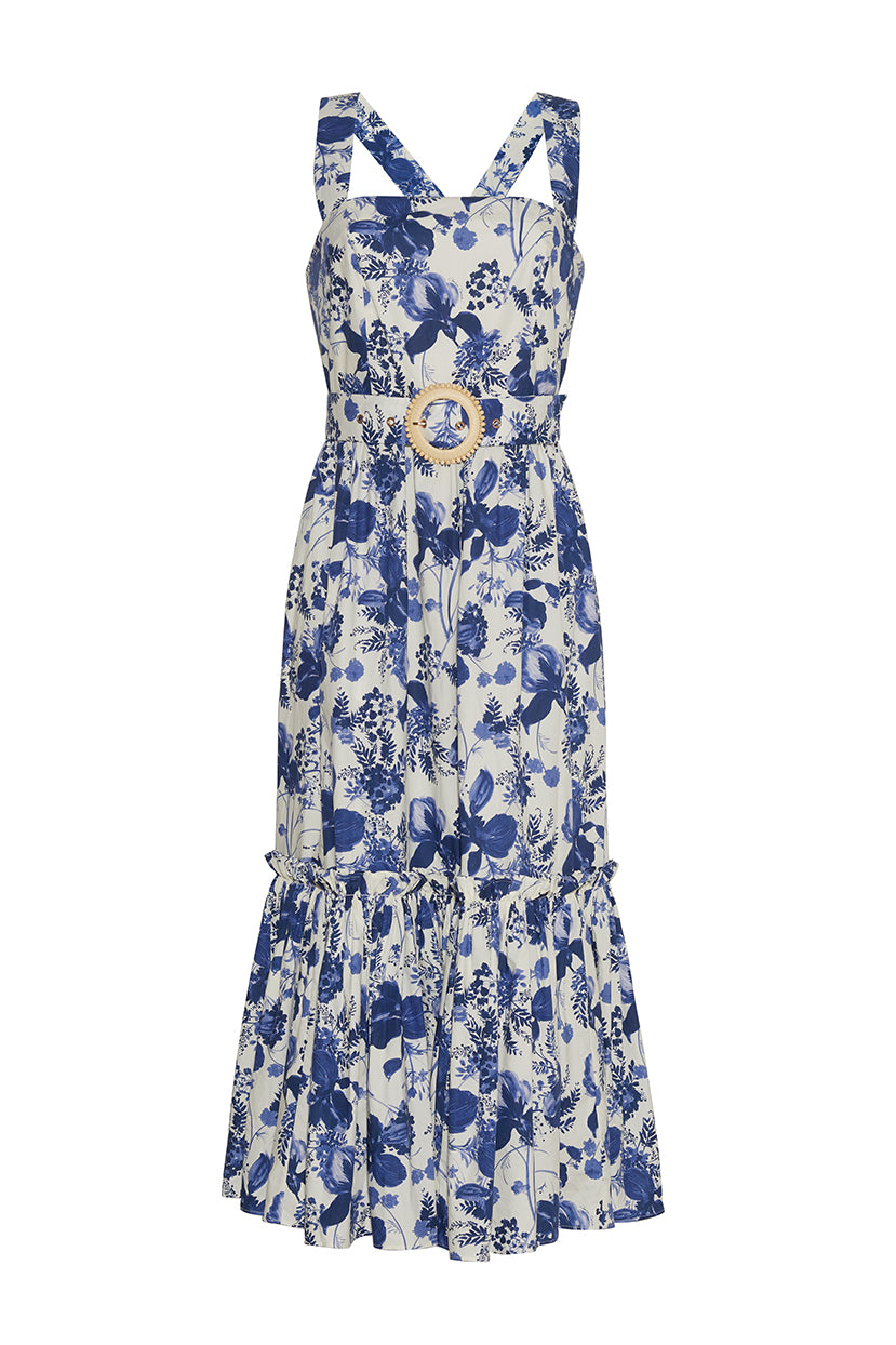 Julietta Dress | Evening Blue Hanging Orchids