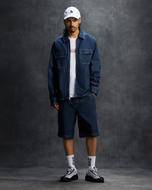 Mens | Denim Zip-Up Shirt | Dark Indigo