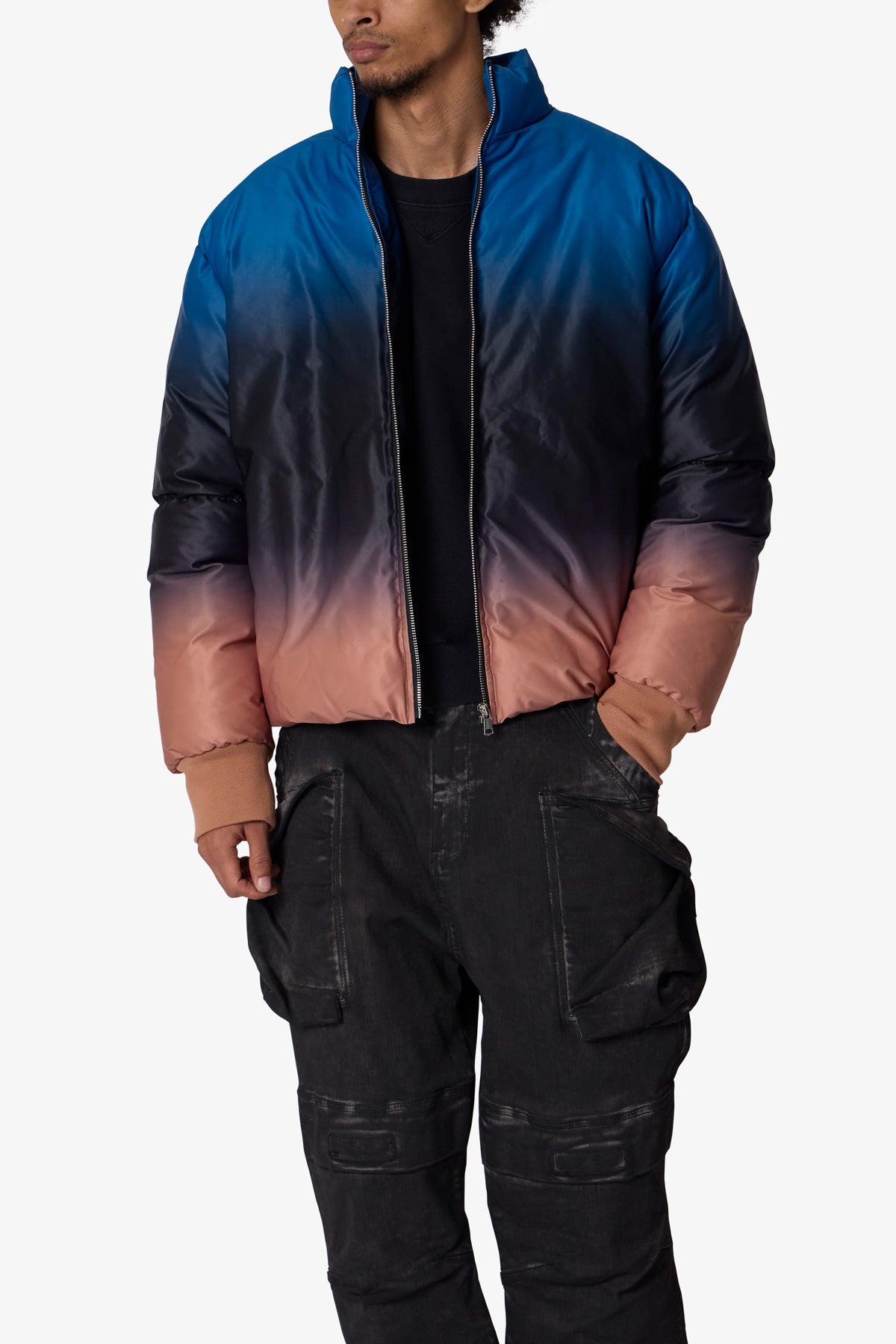 Jupiter Ombre Puffer Jacket | Blue x Pink