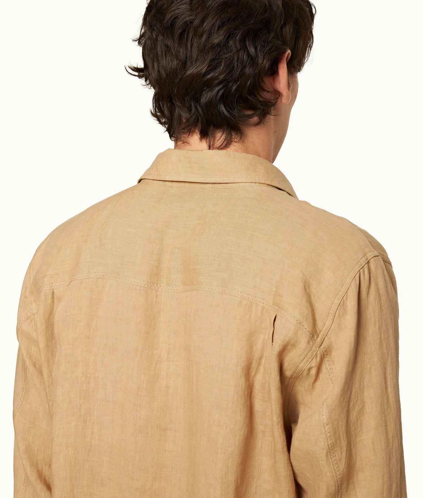 Justin Linen Relaxed Fit Luxury Italian Linen Shirt | Biscuit