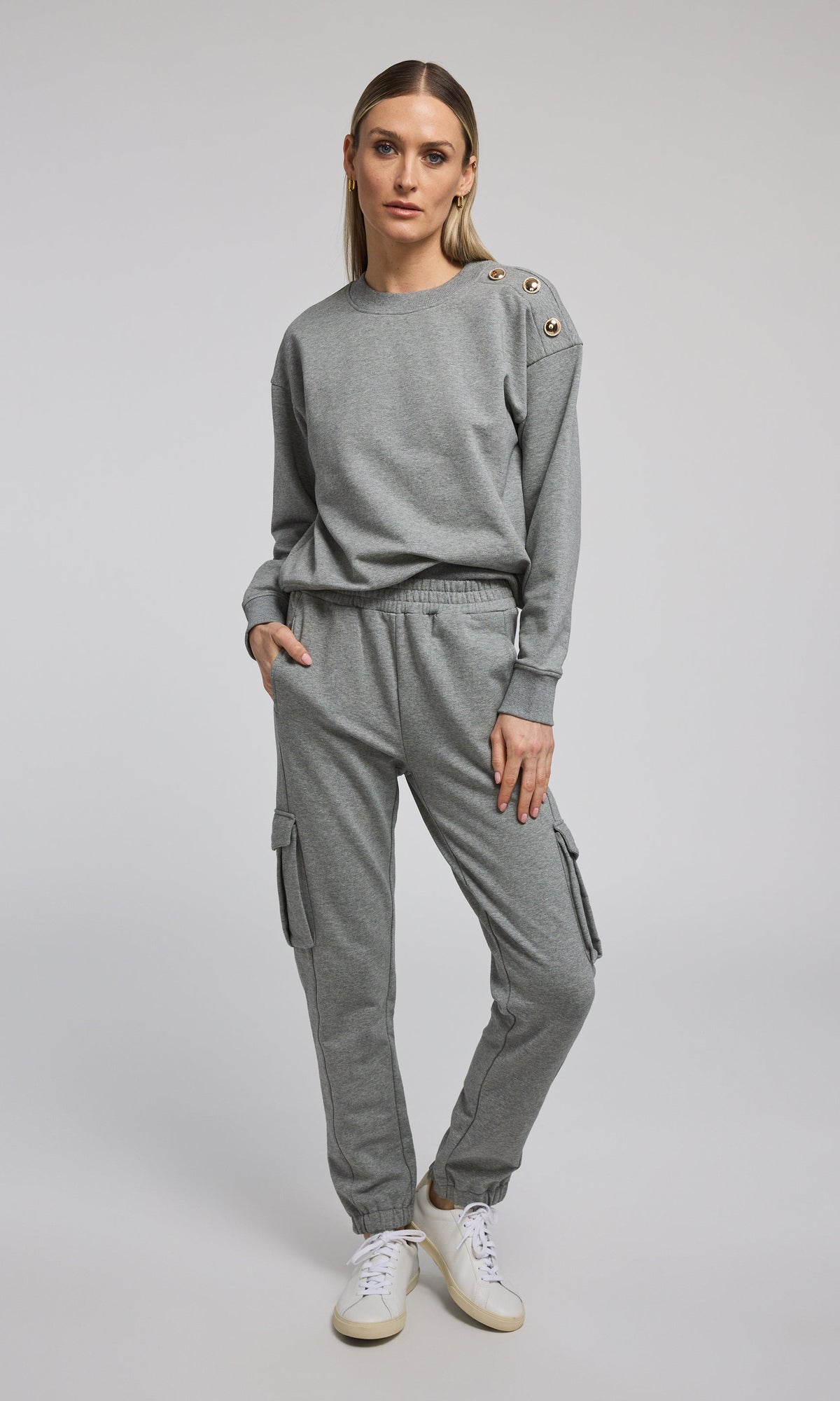 Chandra Fleece Sweatpants | Heather Grey