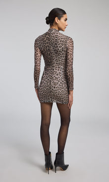 Talulla Leo Mesh Mini Dress | Leopard