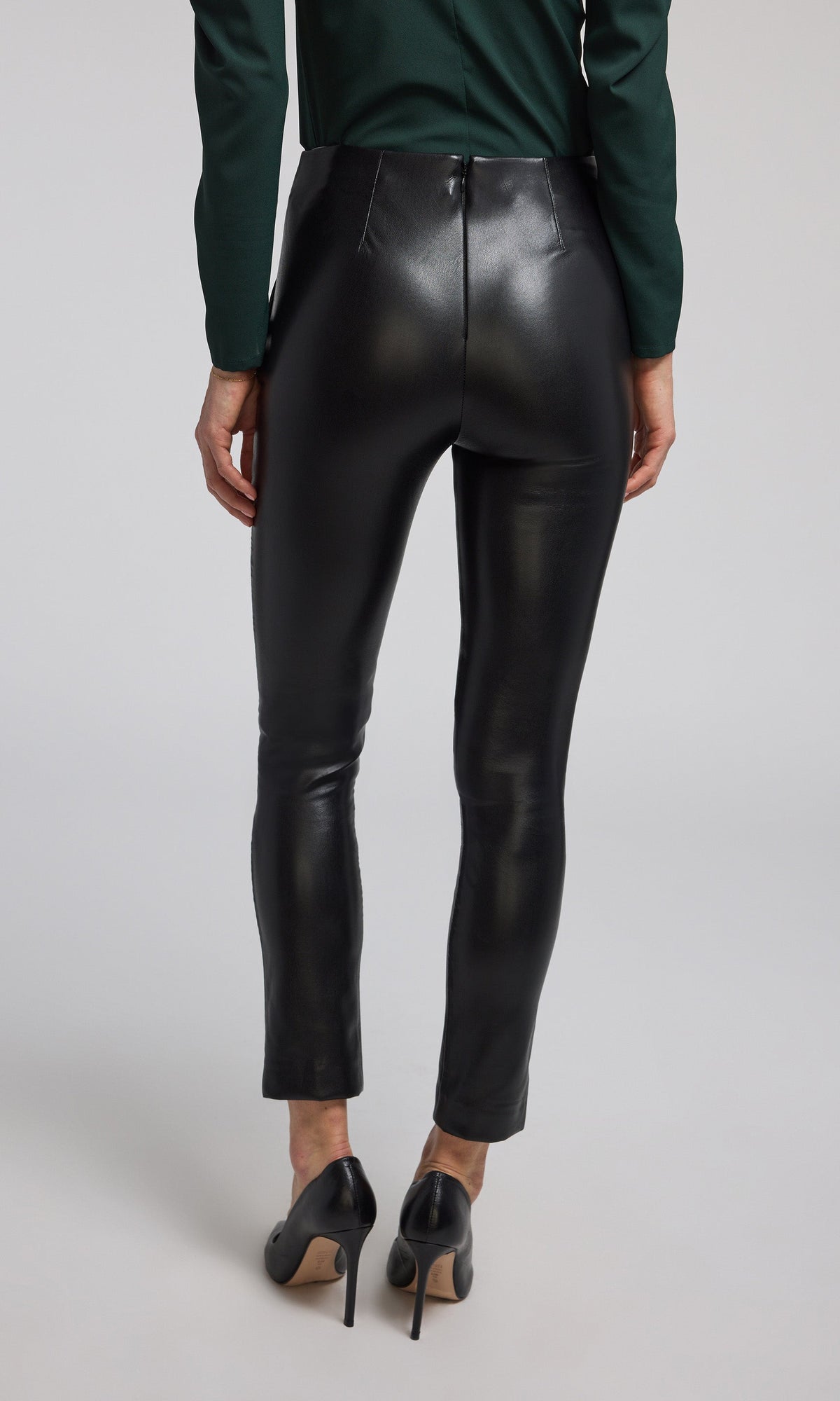 Ryder Vegan Leather Lace-Up Legging | Black