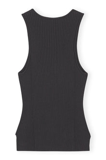 Melange Sleeveless Top | Black