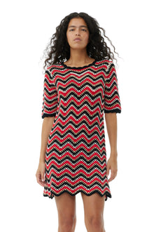 Cotton Crochet Mini Dress | Racing Red