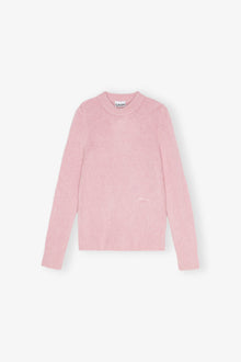 Brushed Alpaca O-Neck | Chalk Pink