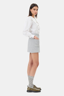 Sparkle Doubleface Mini Skirt | Silver