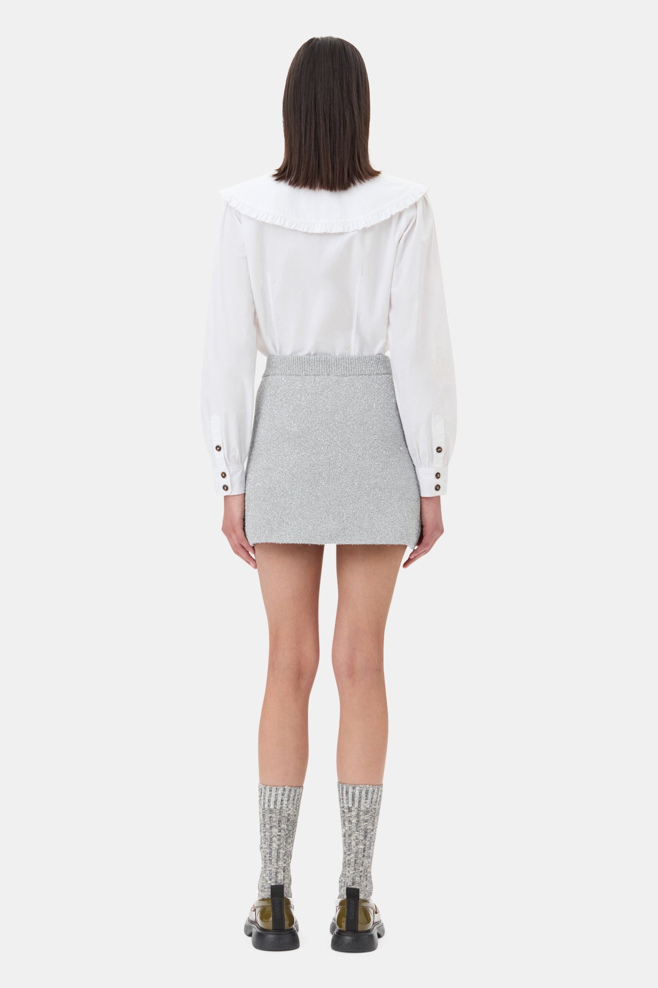 Sparkle Doubleface Mini Skirt | Silver