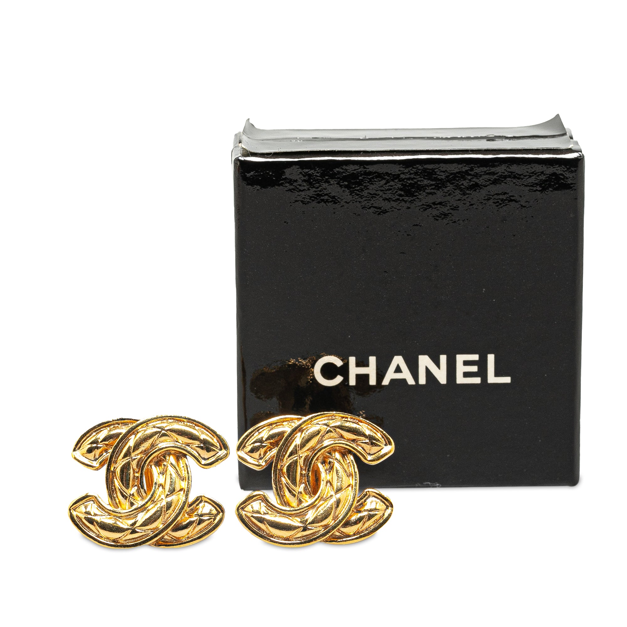 Chanel Pre-Owned Gold Plated CC Quilted Clip On Earrings | Women | Gold (V2)