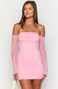 Kaliana Off The Shoulder Mini Dress | Pink