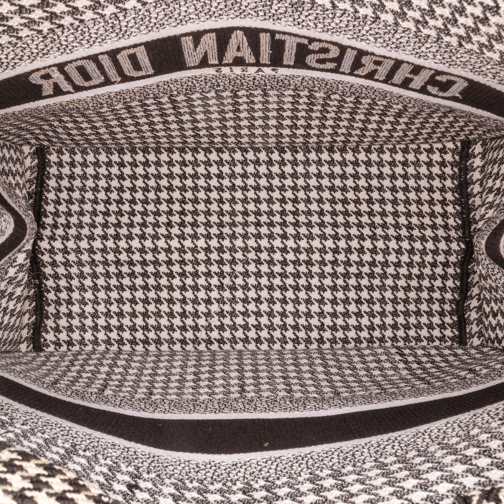 Dior | Pre-Owned Medium Houndstooth Book Tote | Black