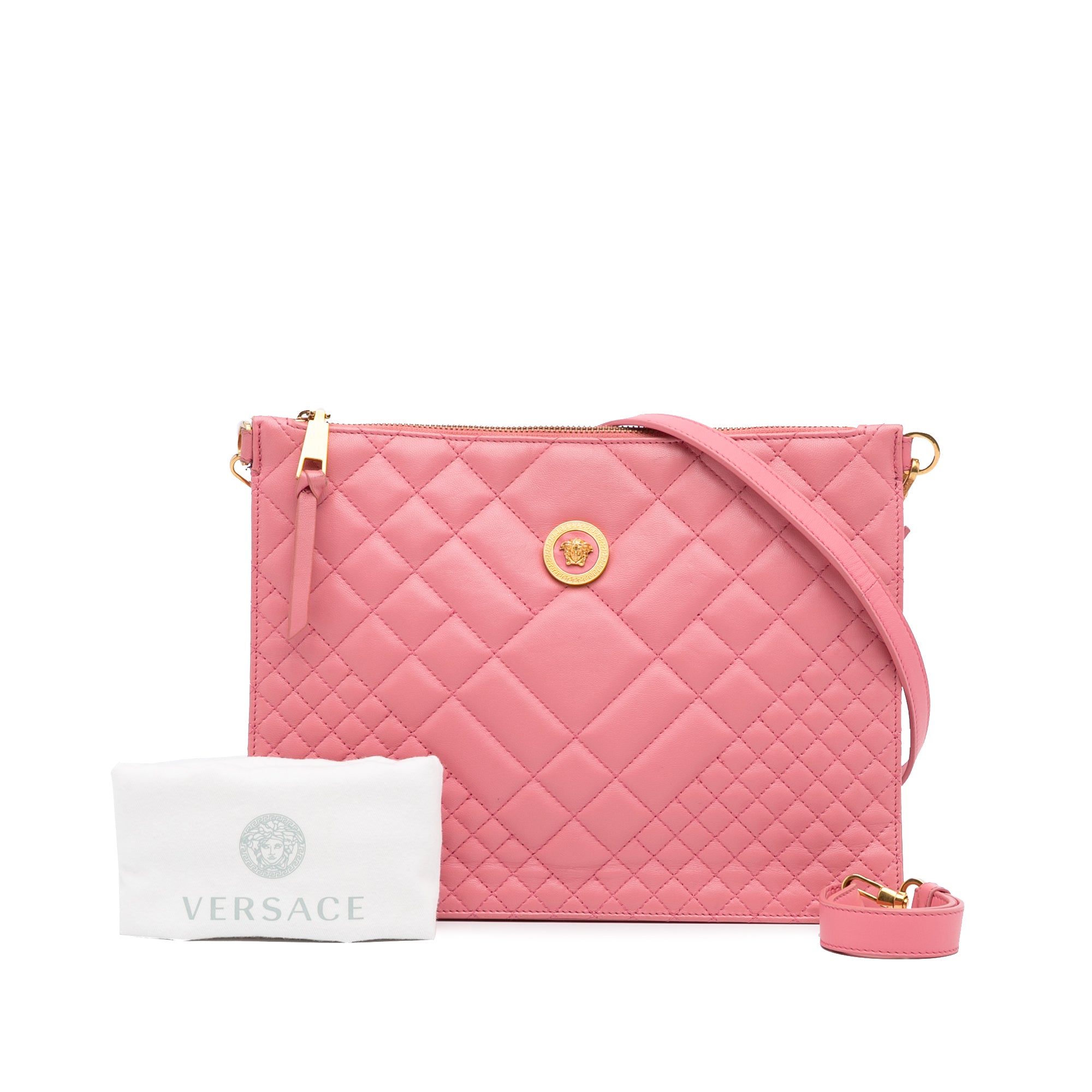 Versace Pre-Owned Quilted Medusa Crossbody | Women | Pink