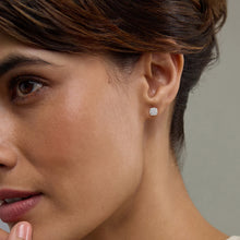 Womens | 0.33 CT Round Cut Lab Grown Diamond | Halo Stud | Sterling Silver | H-I-SI3/I1