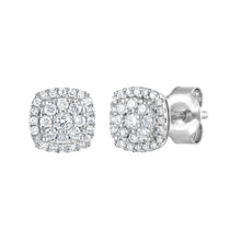 Womens | 0.33 CT Round Cut Lab Grown Diamond | Halo Stud | Sterling Silver | H-I-SI3/I1