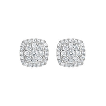 Womens | 0.33 CT Round Cut Lab Grown Diamond | Halo Stud | Sterling Silver | H-I-SI3/I1