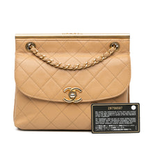 Chanel | Pre-Owned Quilted Lambskin CC Logo Bar Shoulder Bag | Brown/Beige