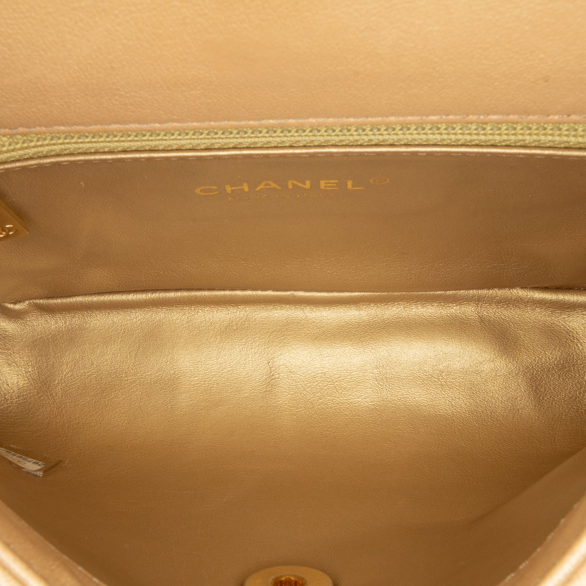 Chanel | Pre-Owned Quilted Lambskin CC Logo Bar Shoulder Bag | Brown/Beige