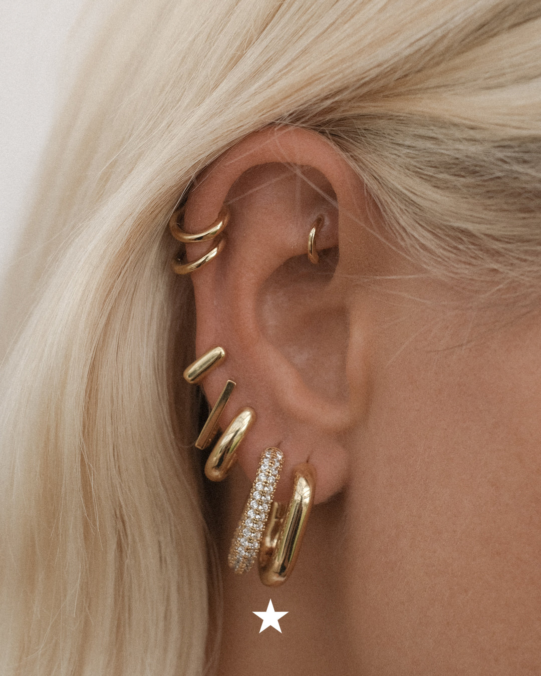 XL Chain Link Hoops - Gold | Plated Gold