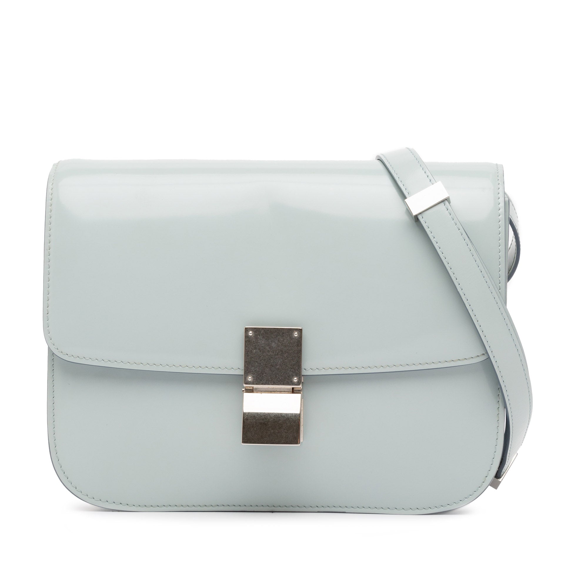 Celine | Pre-Owned Teen Calfskin Classic Box | Gray/Light Gray