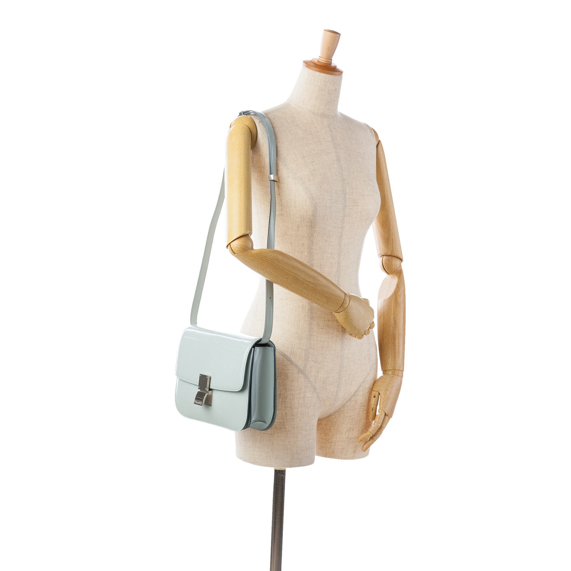 Celine | Pre-Owned Teen Calfskin Classic Box | Gray/Light Gray