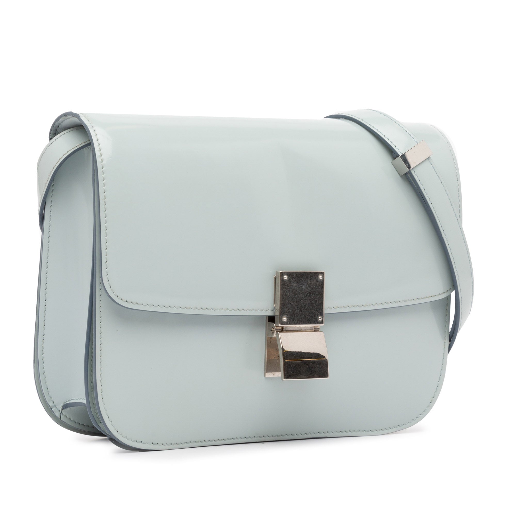 Celine | Pre-Owned Teen Calfskin Classic Box | Gray/Light Gray