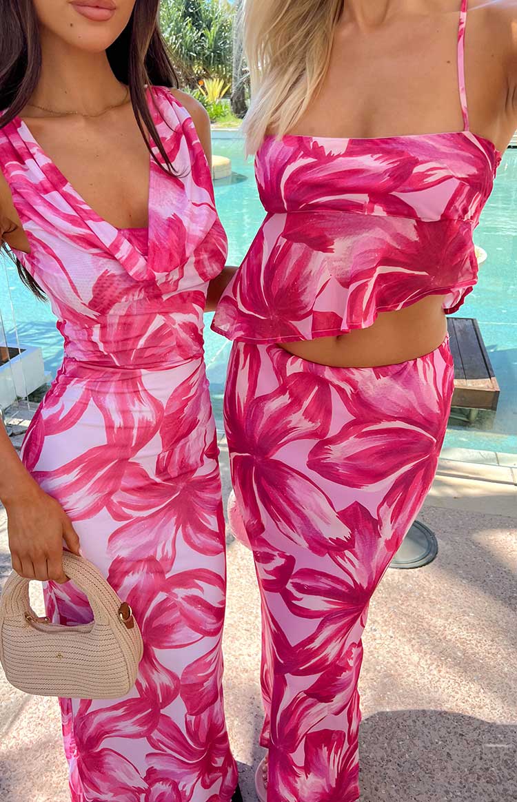 Karla Floral Maxi Skirt | Pink