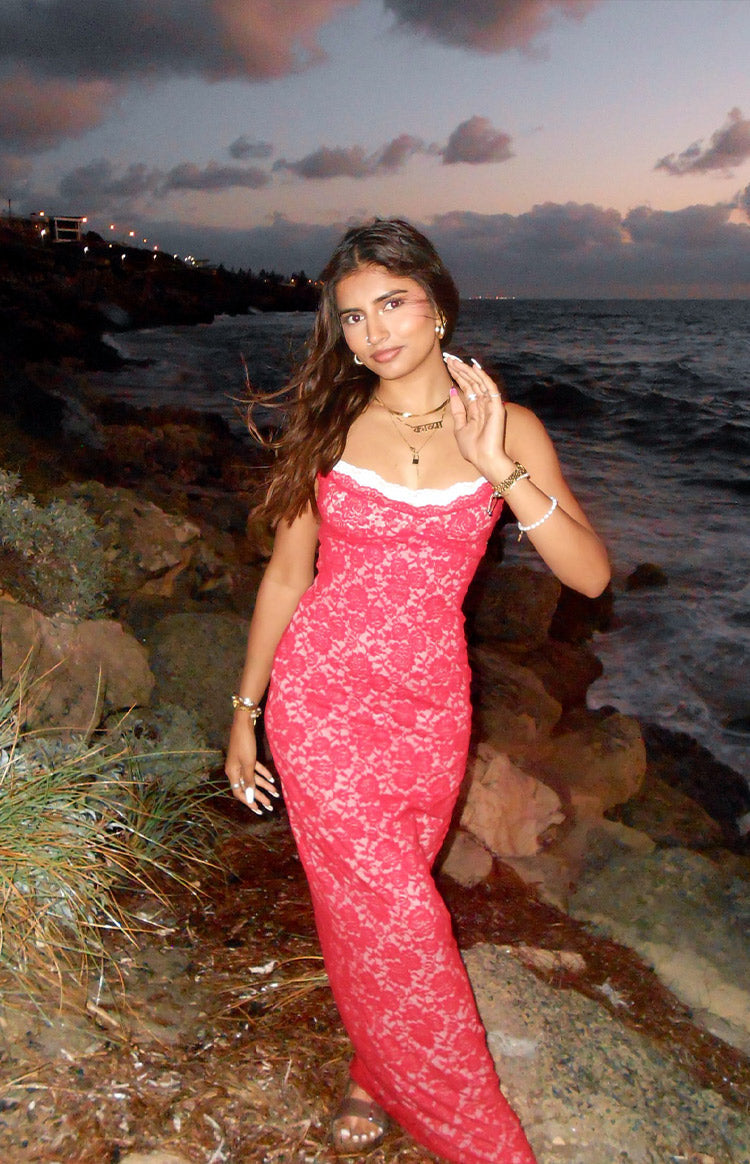 Kata Lace Maxi Dress | Red