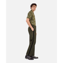 Wool Blend Wide-Leg Trousers | Men | Khaki