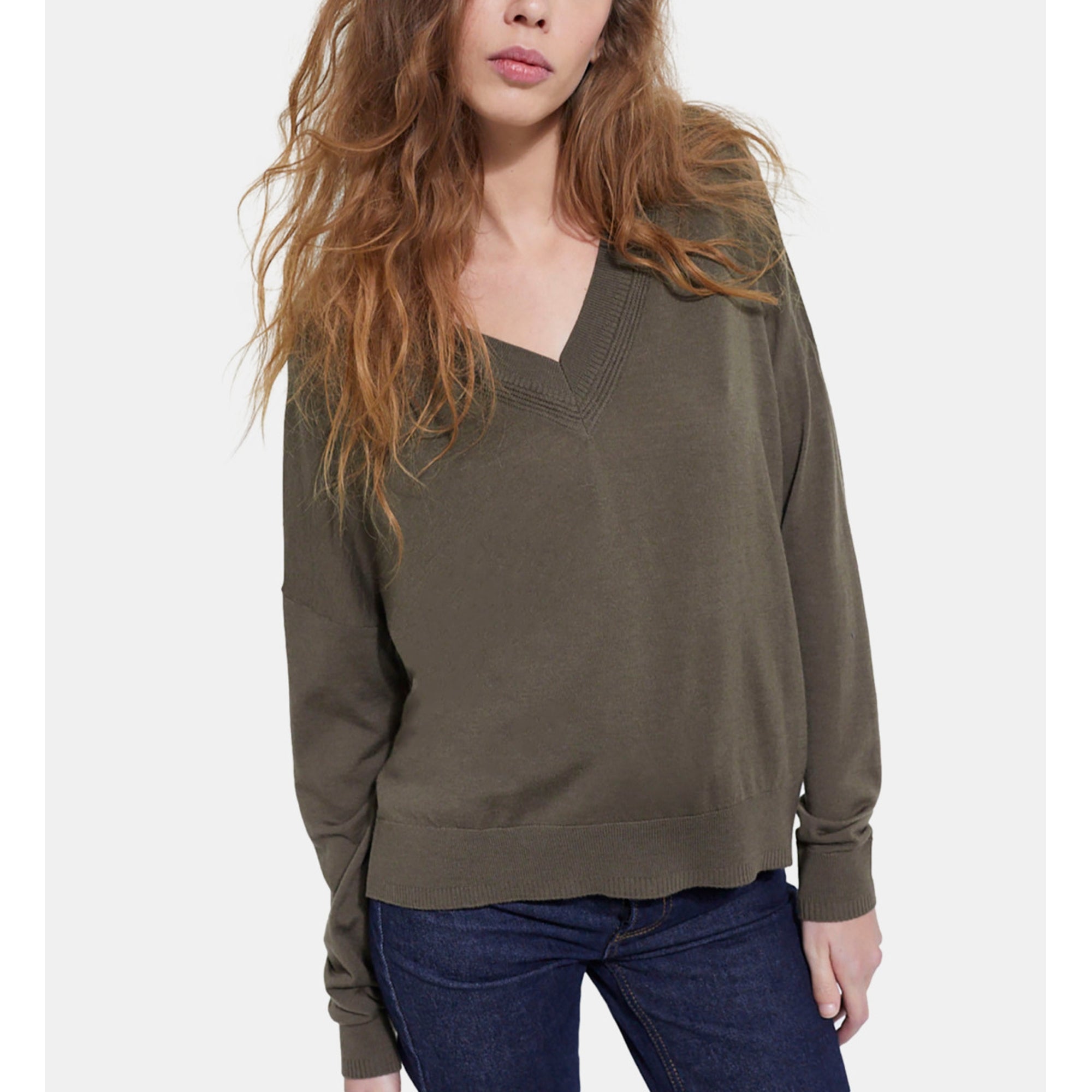 Khaki Wool Sweater | Women | Algue