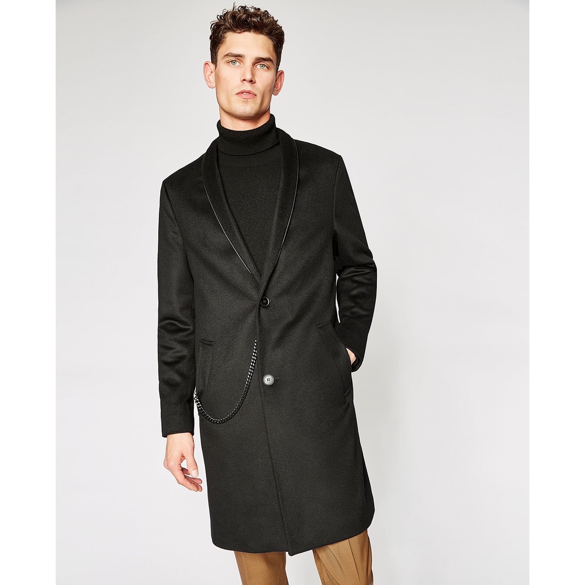 Kimono Collar Coat | Men | Black