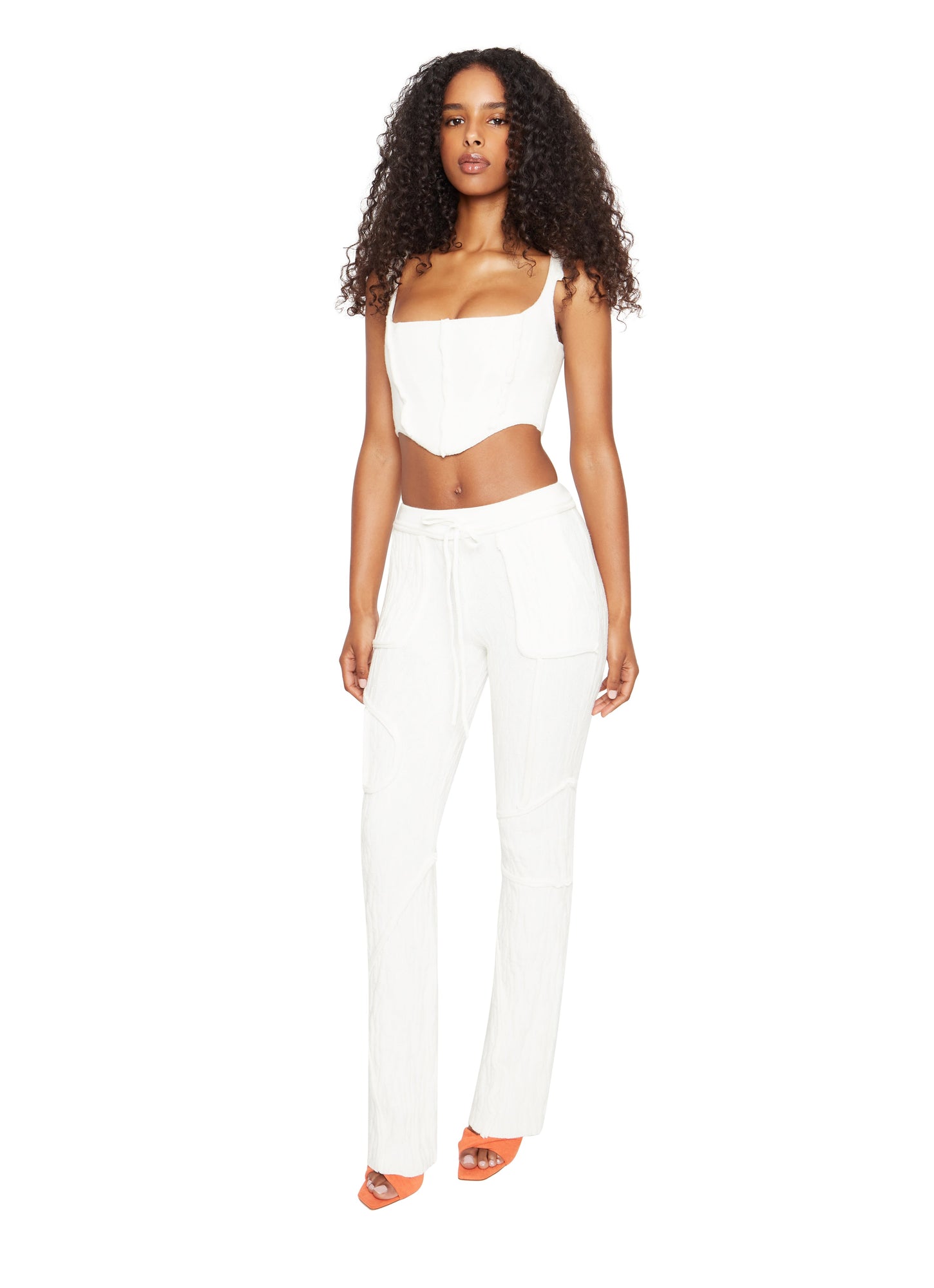Womens | Knit Seamed Corset | White
