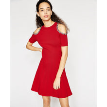 Knit Dress With Jewels | Women | Red