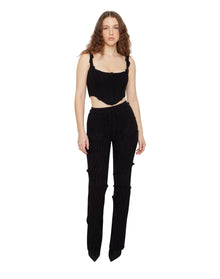 Knit Seamed Corset | Black