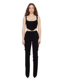 Knit Seamed Corset | Black
