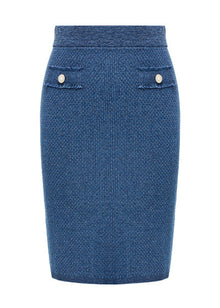 Knitted Skirt | Blue