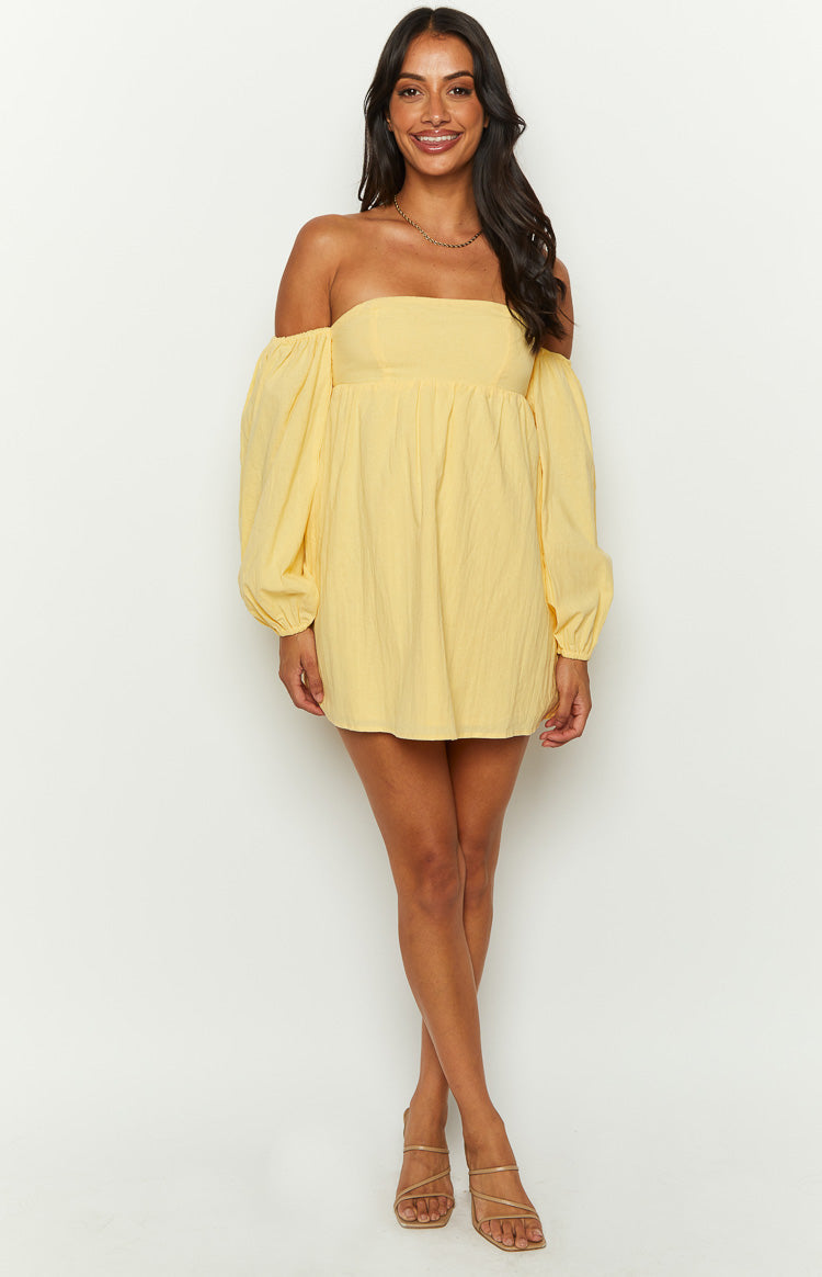 Koa Long Sleeve Mini Dress | Yellow