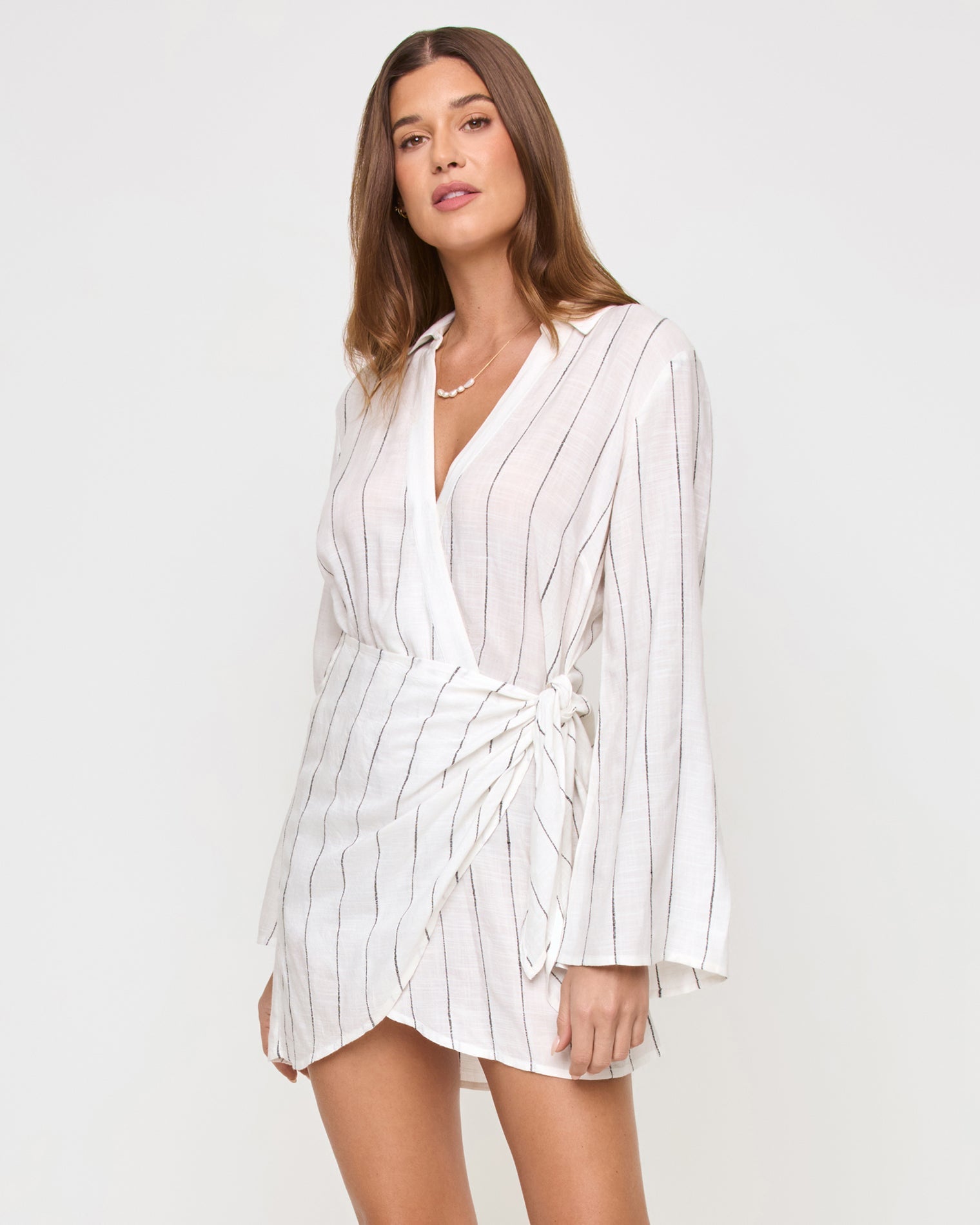 Las Palmas Dress | Fine Line Stripe