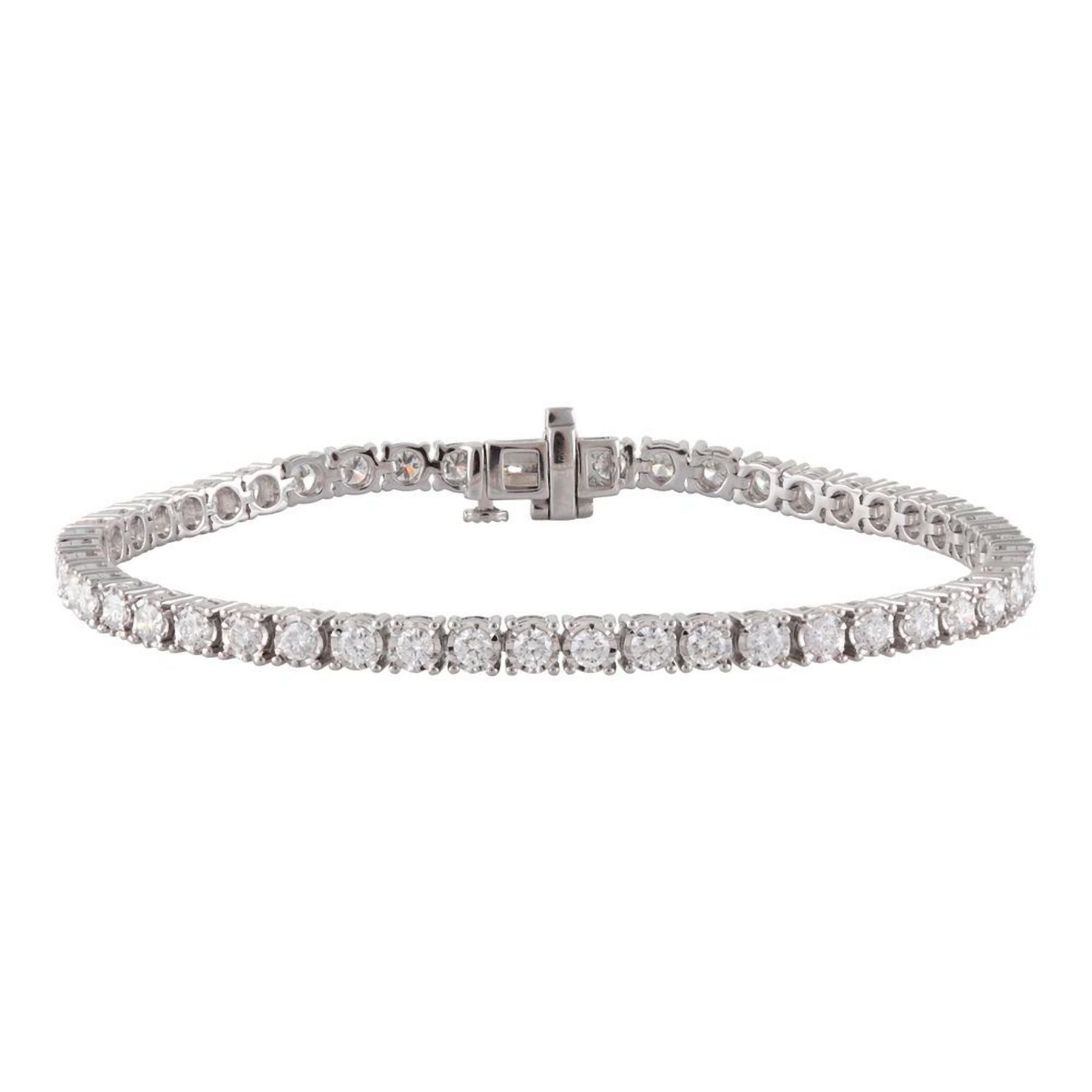 3.00 CT Round Lab-Grown Diamond | Tennis Bracelet | 14K White Gold | G Color | SI Clarity